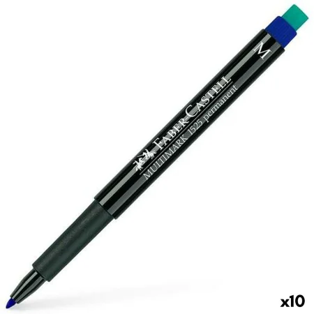 Marcatore permanente Faber-Castell Multimark 1523 M Azzurro (10 Unità) di Faber-Castell, Pennarelli indelebili e marcatori - ...