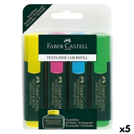 Conjunto de Marcadores Faber-Castell Fluorescente Multicolor (5 Unidades) de Faber-Castell, Canetas de feltro - Ref: S8421724...