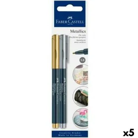 Ensemble de Marqueurs Faber-Castell Creative Studio Metallics Doré Métal (5 Unités) de Faber-Castell, Stylos feutre - Réf : S...