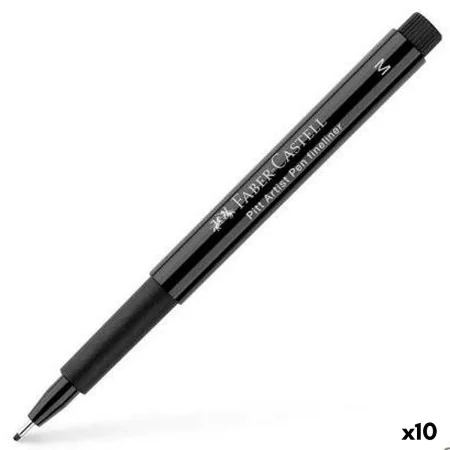 Marcatore permanente Faber-Castell Pitt Artist Nero (10 Unità) di Faber-Castell, Pennarelli indelebili e marcatori - Rif: S84...