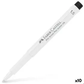 Marcatore permanente Faber-Castell Pitt Artist Bianco (10 Unità) di Faber-Castell, Pennarelli indelebili e marcatori - Rif: S...