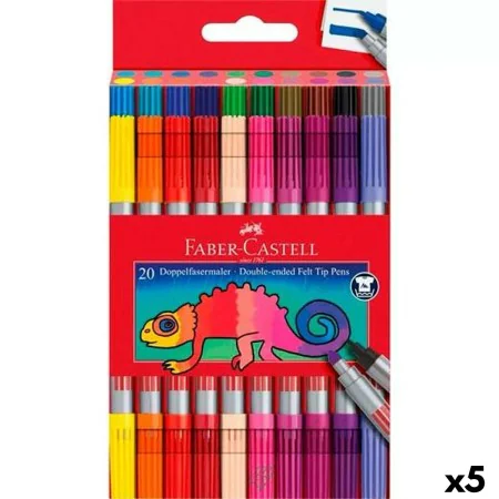 Set di Pennarelli Faber-Castell Confezione Multicolore (5 Unità) di Faber-Castell, Penne a punta porosa - Rif: S8421930, Prez...