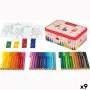 Ensemble de Marqueurs Faber-Castell Connector Boîte en métal Ballerine Multicouleur (9 Unités) de Faber-Castell, Stylos feutr...