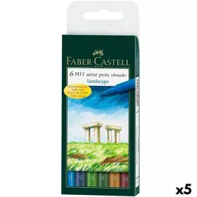 Conjunto de Canetas de Feltro Faber-Castell Pitt Artist Landscape Estojo (5 Unidades) de Faber-Castell, Marcadores de ponta f...