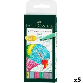 Set de Rotuladores Faber-Castell Pitt Artist Estuche Pastel (5 Unidades) de Faber-Castell, Rotuladores de punta fina - Ref: S...