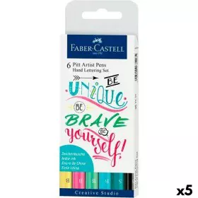 Ensemble de Marqueurs Faber-Castell Pitt Artist Calligraphie Coffret Gâteau (5 Unités) de Faber-Castell, Stylos feutre - Réf ...