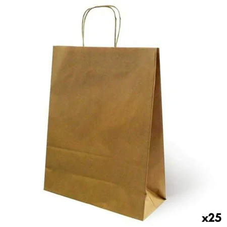 Bags Fama Brown Paper With handles 15 x 8 x 21 cm 25 Units by Fama, Gift boxes and bags - Ref: S8422037, Price: 6,29 €, Disco...