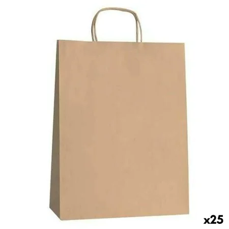 Paper Bag Fama Brown With handles 125 g/m² 26 x 10 x 35 cm (25 Units) by Fama, Gift boxes and bags - Ref: S8422051, Price: 9,...