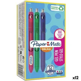 Stylo gel Paper Mate Inkjoy TK12 Vert Violet Rose 0,7 mm (12 Unités) de Paper Mate, Stylos à bille à encre gel - Réf : S84222...