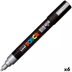 Felt-tip pens POSCA PC-5M Silver (6 Units) by POSCA, Fineliners - Ref: S8422623, Price: 19,90 €, Discount: %