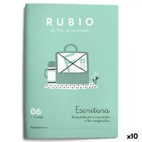 Writing and calligraphy notebook Rubio Nº06 A5 Spanish 20 Sheets (10 Units) by Cuadernos Rubio, Exercise notebooks - Ref: S84...