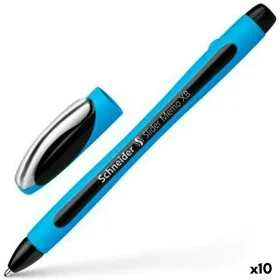 Crayon Schneider Slider Memo XB Bleu Noir Caoutchouc (10 Unités) de Schneider, Stylos à bille non rétractable - Réf : S842277...