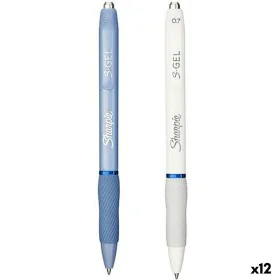 Gel pen Sharpie S-Gel White Blue 0,7 mm (12 Units) by Sharpie, Gel Ink Rollerball Pens - Ref: S8422778, Price: 16,07 €, Disco...