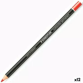 Matite Staedtler Lumocolor Permanent Glasochrom Permanente Rosso (12 Unità) di Staedtler, Materiali da disegno - Rif: S842279...