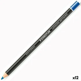 Matite Staedtler Lumocolor Permanent Glasochrom Permanente Azzurro (12 Unità) di Staedtler, Materiali da disegno - Rif: S8422...