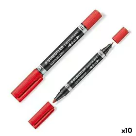 Rotulador permanente Staedtler Lumocolor 348 Doble Rojo (10 Unidades) de Staedtler, Rotuladores permanentes - Ref: S8422890, ...