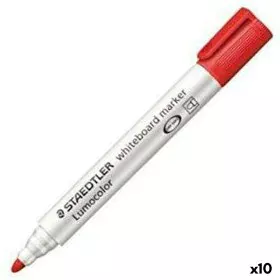 Pennarelli Staedtler Lumocolor 351-2 Lavagna bianca Bianco Rosso (10 Unità) (1 Unità) di Staedtler, Marcatori cancellabili a ...