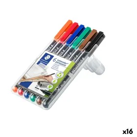 Set of Felt Tip Pens Staedtler Lumocolor 317 M Multicolour (16 Units) by Staedtler, Permanent Markers & Marker Pens - Ref: S8...