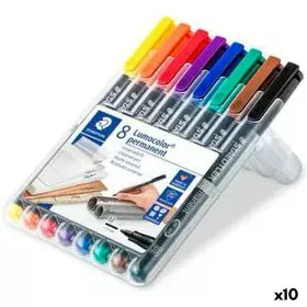 Conjunto de Canetas de Feltro Staedtler Lumocolor 317 Permanente 1 mm (10 Unidades) de Staedtler, Marcadores permanentes - Re...