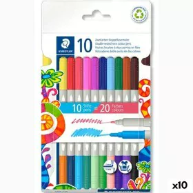 Conjunto de Canetas de Feltro Staedtler Noris 3280 Multicolor (10 Unidades) de Staedtler, Marcadores de ponta fina - Ref: S84...