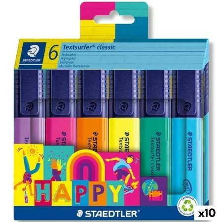 Ensemble de Marqueurs Fluorescents Staedtler Textsurfer Classic Happy Line (10 Unités) de Staedtler, Surligneurs - Réf : S842...