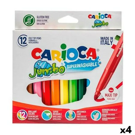 Conjunto de Canetas de Feltro Carioca Jumbo 12 Peças Multicolor (12 Peças) (4 Unidades) de Carioca, Marcadores de ponta fina ...