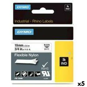 Ruban Laminé pour Etiqueteuses Rhino Dymo ID1-19 19 x 3,5 mm Noir Blanc Autocollants (5 Unités) de Dymo, Étiquettes adhésives...