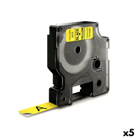 Nastro Laminato per Etichettatrici Dymo D1 45018 12 mm LabelManager™ Giallo Nero (5 Unità) di Dymo, Etichette adesive e adesi...