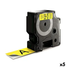 Nastro Laminato per Etichettatrici Dymo D1 53718 24 mm LabelManager™ Nero Giallo (5 Unità) di Dymo, Etichette adesive e adesi...