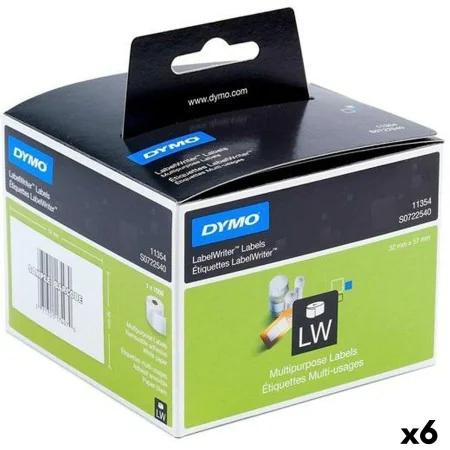 Drucker-Etiketten Dymo Weiß Schwarz 32 x 57 mm 1000 Stücke (6 Stück) von Dymo, Klebeetiketten und Aufkleber - Ref: S8424312, ...