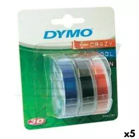 Cinta laminada para máquinas rotuladoras Dymo 9 mm x 3 m Vermelho Preto Azul (5 Unidades) de Dymo, Etiquetas adesivas e autoc...