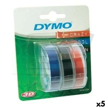 Cinta Laminada para Rotuladoras Dymo 9 mm x 3 m Rojo Negro Azul (5 Unidades) de Dymo, Etiquetas adhesivas y pegatinas - Ref: ...