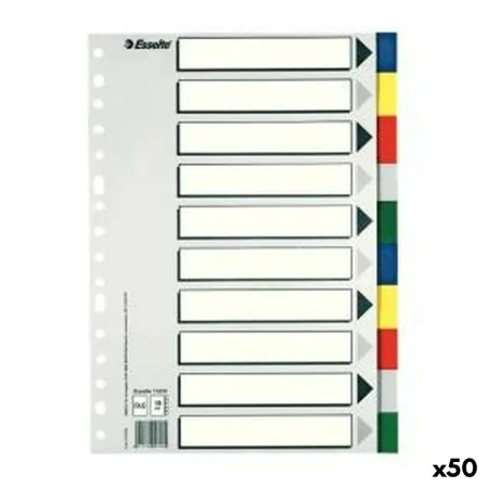 Espaçadores Esselte Multicolor 10 Folhas Din A4 (50 Unidades) de Esselte, Separadores de índice - Ref: S8424350, Preço: 53,63...