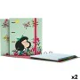 Pasta com argolas Mafalda Carpebook Verde A4 (2 Unidades) de Mafalda, Arquivadores - Ref: S8424574, Preço: 28,14 €, Desconto: %