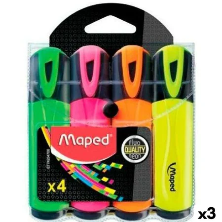 Fluorescent Marker Set Maped Fluor Quality Neon Multicolour (3 Units) by Maped, Highlighters - Ref: S8424882, Price: 10,32 €,...