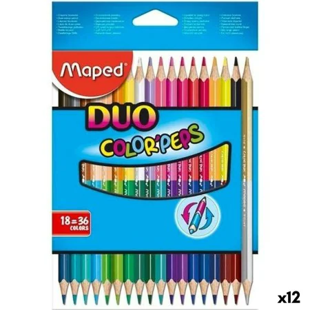 Colouring pencils Maped Duo Color' Peps	 Multicolour 18 Pieces Double-ended (12 Units) by Maped, Drawing materials - Ref: S84...