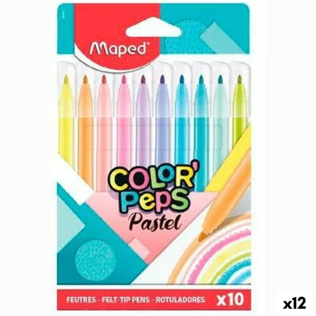 Set di Pennarelli Maped Color' Peps Multicolore 10 Pezzi (12 Unità) di Maped, Penne a punta porosa - Rif: S8424955, Prezzo: 3...