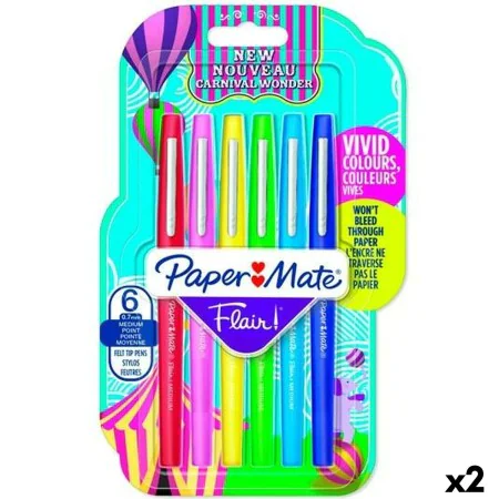 Set of Felt Tip Pens Paper Mate Flair Multicolour 6 Pieces (2 Units) by Paper Mate, Fineliners - Ref: S8425035, Price: 9,98 €...