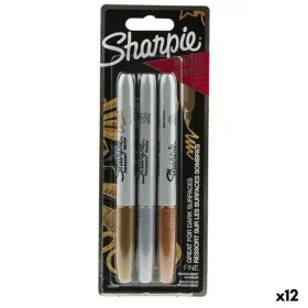 Ensemble de Marqueurs Sharpie Multicouleur métallique 3 Pièces 1 mm (12 Unités) de Sharpie, Marqueurs indélébiles & Stylos-ma...