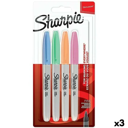 Set of Felt Tip Pens Sharpie 4 Pieces Multicolour (3 Units) by Sharpie, Permanent Markers & Marker Pens - Ref: S8425209, Pric...