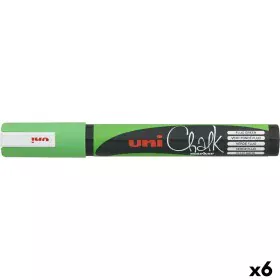 Pennarelli a gesso liquido Uni-Ball PWE-5M Verde (6 Pezzi) di Uni-Ball, Marcatori cancellabili a secco e liquidi - Rif: S8425...