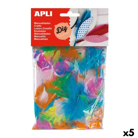 Materials for Handicrafts Apli Feathers Multicolour 14 g (5 Units) by Apli, Embellishments - Ref: S8425435, Price: 11,14 €, D...