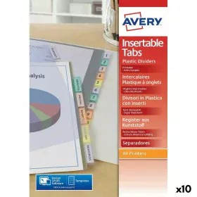 Separadores Avery Transparente A4 12 Hojas (10 Unidades) de Avery, Separadores de índice - Ref: S8426135, Precio: 49,83 €, De...