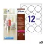 Etiquettes pour Imprimante Avery Transparent Rond 10 Volets ø 60 mm (5 Unités) de Avery, Étiquettes adhésives et autocollants...