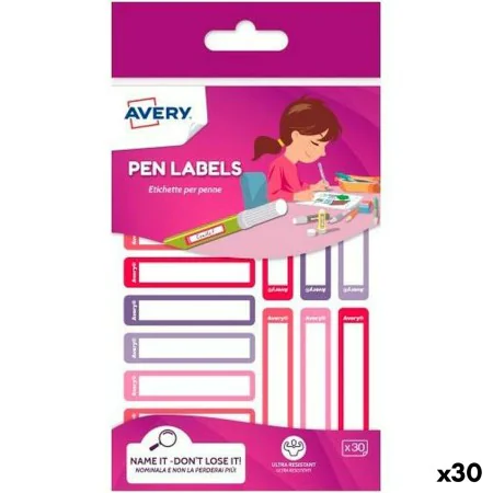 Étiquettes adhésives Avery Rose Violet Polyéthylène 50 x 10 mm (30 Unités) de Avery, Étiquettes adhésives et autocollants - R...