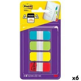 Ensemble de Notes Adhésives Post-it Index Multicouleur 40 Volets 15,8 x 38 mm (6 Unités) de Post-it, Languettes adhésives - R...