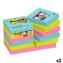 Conjunto de Notas Adesivas Post-it Super Sticky Multicolor 12 Peças 47,6 x 47,6 mm (2 Unidades) de Post-it, Notas autocolante...