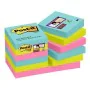 Conjunto de Notas Adesivas Post-it Super Sticky Multicolor 12 Peças 47,6 x 47,6 mm (2 Unidades) de Post-it, Notas autocolante...