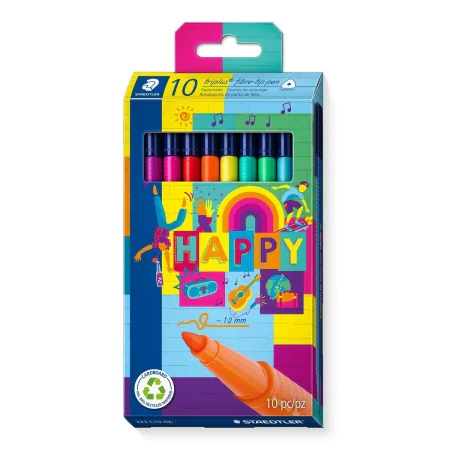 Conjunto de Canetas de Feltro Staedtler Triplus 10 Peças Multicolor de Staedtler, Marcadores de ponta fina - Ref: S8426357, P...