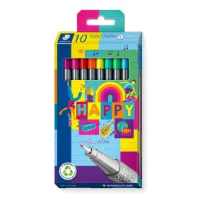 Conjunto de Canetas de Feltro Staedtler Triplus Fineliner 334 10 Peças Multicolor de Staedtler, Marcadores de ponta fina - Re...